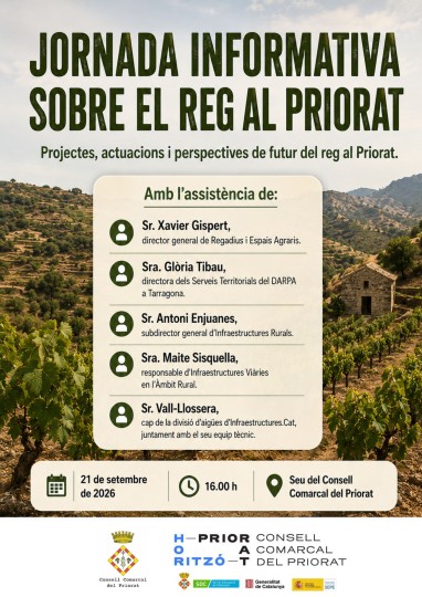 El Consell Comarcal acollirà una jornada informativa sobre el reg al Priorat